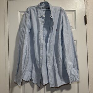 Ralph Lauren Light Blue Striped Button Down Shirt